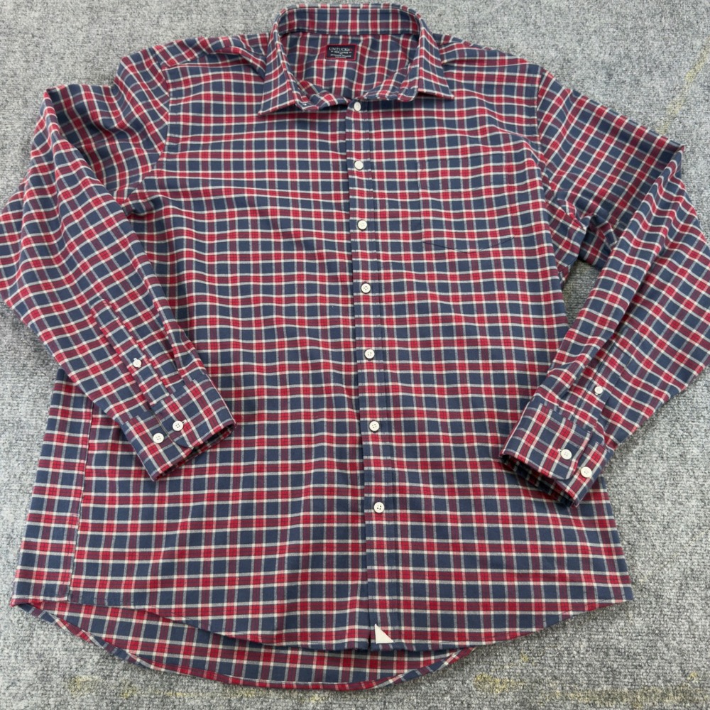 UNTUCKit Passaros Tre Fit Plaid Button Down Shirt Navy Red Size 3XL Tall
